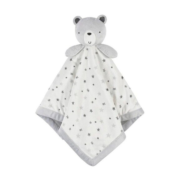 Modern Moments Gerber Bear Lovey Gray Stars Oversized Baby Security Blan… - Picture 1 of 2
